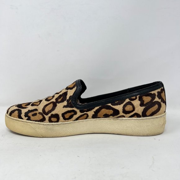Sam Edelman Leopard Cheetah Loafers Hair Leather Loafers 9M Mob Wife Maximalist - Picture 5 of 9